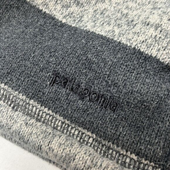 Patagonia Better Sweater Womens SMALL 1/2 Zip Gray Stripe Fleece Pullover - Picture 6 of 9